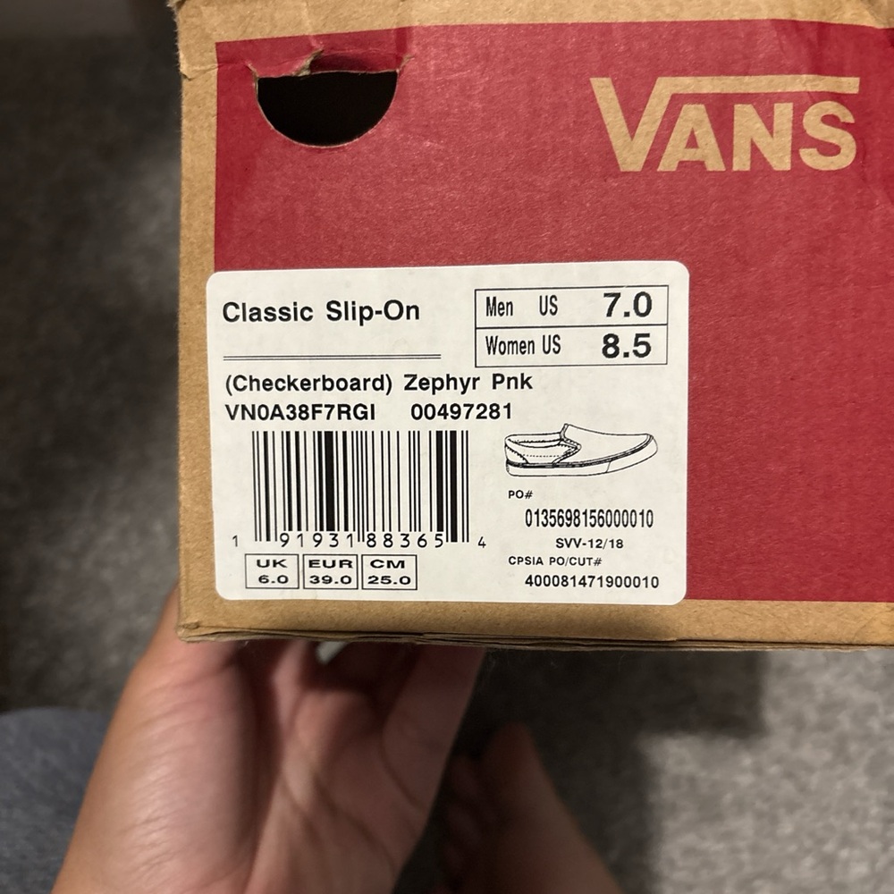 Vans Classic Slip-On in Zephyr Pink Checkerboard
